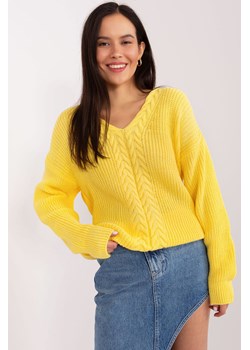 Damski sweter ze ściągaczami żółty ze sklepu 5.10.15 w kategorii Swetry damskie - zdjęcie 169687963