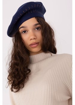 Granatowy damski beret z dżetami ze sklepu 5.10.15 w kategorii Czapki zimowe damskie - zdjęcie 169688123