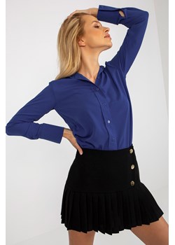 Kobaltowa elegancka koszula klasyczna z kołnierzykiem ze sklepu 5.10.15 w kategorii Koszule damskie - zdjęcie 169688194
