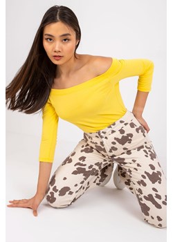Żółta bluzka basic z bawełny Blink ze sklepu 5.10.15 w kategorii Bluzki damskie - zdjęcie 169688290
