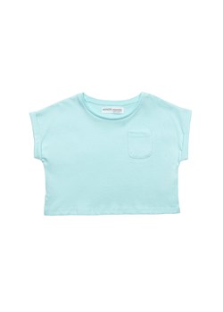 Crop top dziewczęcy bawełniany błękitny ze sklepu 5.10.15 w kategorii Bluzki dziewczęce - zdjęcie 169688613