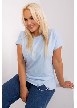 Jasnoniebieska damska bluzka plus size z bawełny ze sklepu 5.10.15 w kategorii Bluzki damskie - zdjęcie 169688713