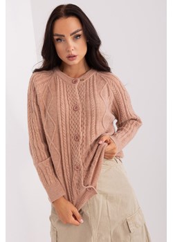 Sweter rozpinany w warkocze ciemny bezowy ze sklepu 5.10.15 w kategorii Swetry damskie - zdjęcie 169688823