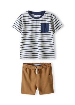 Komplet dresowy chłopięcy - t-shirt w paski + spodenki ze sklepu 5.10.15 w kategorii Komplety chłopięce - zdjęcie 169688943