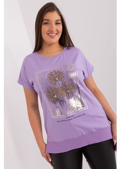 Jasnofioletowa bluzka plus size ze ściągaczem ze sklepu 5.10.15 w kategorii Bluzki damskie - zdjęcie 169689434
