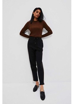 Czarne spodnie damskie z lampasami ze sklepu 5.10.15 w kategorii Spodnie damskie - zdjęcie 169689510
