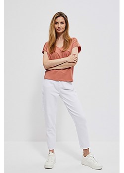 T-shirt damski ze zdobieniem ceglany ze sklepu 5.10.15 w kategorii Bluzki damskie - zdjęcie 169689543