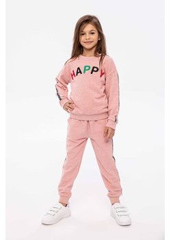 Różowa bluza z dzianiny dla dziewczynki- Happy ze sklepu 5.10.15 w kategorii Bluzy dziewczęce - zdjęcie 169689564