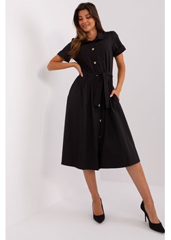 Czarna rozkloszowana sukienka damska szmizjerka ZULUNA ze sklepu 5.10.15 w kategorii Sukienki - zdjęcie 169689924
