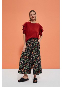 Szerokie spodnie damskie z wiskozy w kolorowe wzorki ze sklepu 5.10.15 w kategorii Spodnie damskie - zdjęcie 169690370