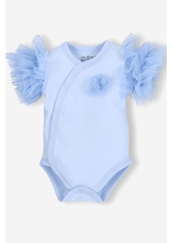 Body niemowlęce z bawełny organicznej dla dziewczynki - niebieskie ze sklepu 5.10.15 w kategorii Body niemowlęce - zdjęcie 169690452