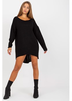 Czarny sweter oversize z dłuższym tyłem OCH BELLA ze sklepu 5.10.15 w kategorii Swetry damskie - zdjęcie 169690574
