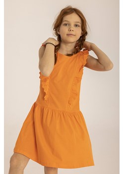 Pomarańczowa sukienka dla dziewczynki z falbankami ze sklepu 5.10.15 w kategorii Sukienki dziewczęce - zdjęcie 169690603