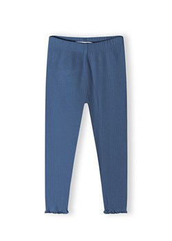 Dziewczęce legginsy niebieskie z dzianiny prążkowanej ze sklepu 5.10.15 w kategorii Spodnie dziewczęce - zdjęcie 169690624