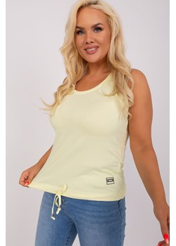 Jasnożółty damski top plus size bez rękawów ze sklepu 5.10.15 w kategorii Bluzki damskie - zdjęcie 169691040