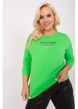 Bluzka plus size z rękawem 3/4 jasny zielony ze sklepu 5.10.15 w kategorii Bluzki damskie - zdjęcie 169691330