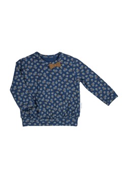 Bawełniana bluzka z dlugim rękawem - granatowa w kwiaty ze sklepu 5.10.15 w kategorii Kaftaniki i bluzki - zdjęcie 169691420