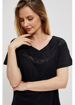 Koszulka damska z krótkim rękawem czarna ze sklepu 5.10.15 w kategorii Bluzki damskie - zdjęcie 169691522
