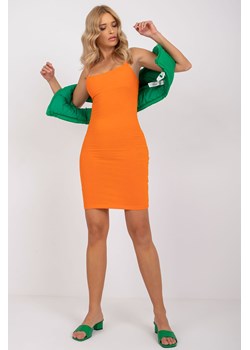 Pomarańczowa ołówkowa sukienka basic Sycylia ze sklepu 5.10.15 w kategorii Sukienki - zdjęcie 169691543
