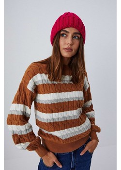 Dzianinowy sweter damski w pasy ze sklepu 5.10.15 w kategorii Swetry damskie - zdjęcie 169691604