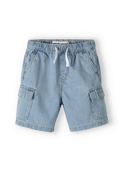 Jasnoniebieskie szorty jeansowe dla niemowlaka ze sklepu 5.10.15 w kategorii Spodenki niemowlęce - zdjęcie 169691620