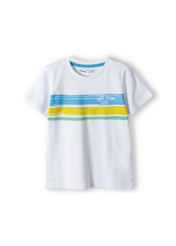 Biały t-shirt niemowlęcy z bawełny z nadrukiem ze sklepu 5.10.15 w kategorii Koszulki niemowlęce - zdjęcie 169691782