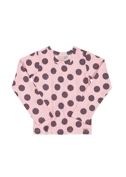 Różowa bluzka dla dziewczynki w kropki ze sklepu 5.10.15 w kategorii Bluzki dziewczęce - zdjęcie 169691802