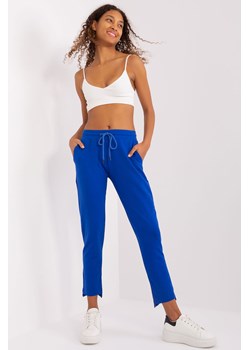 Spodnie basic z asymetrycznymi nogawkami kobaltowy ze sklepu 5.10.15 w kategorii Spodnie damskie - zdjęcie 169691821