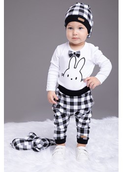 Bawełniane spodnie dresowe niemowlęce w kratkę ze sklepu 5.10.15 w kategorii Spodnie i półśpiochy - zdjęcie 169691824