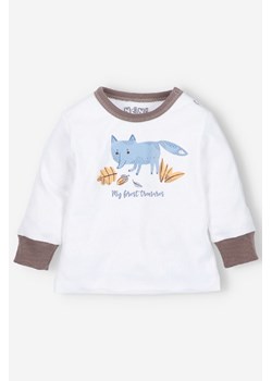 Bluzka niemowlęca ecru z bawełny organicznej dla chłopca z liskiem ze sklepu 5.10.15 w kategorii Kaftaniki i bluzki - zdjęcie 169691923