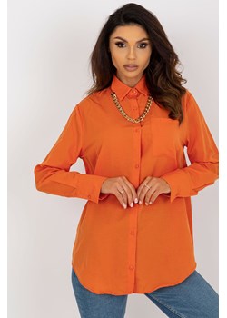 Pomarańczowa koszula oversize z zapięciem na guziki ze sklepu 5.10.15 w kategorii Koszule damskie - zdjęcie 169692063