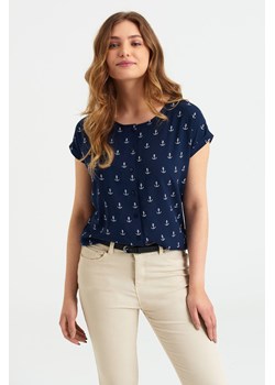 T-shirt damski z wiskozy we wzorki ze sklepu 5.10.15 w kategorii Bluzki damskie - zdjęcie 169692213