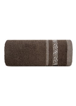 Brązowy ręcznik z ozdobnymi pasami 50x90 cm ze sklepu 5.10.15 w kategorii Ręczniki - zdjęcie 169692310