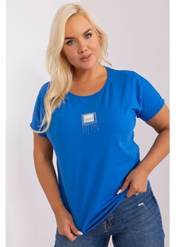 Ciemnoniebieska bluzka plus size z aplikacją ze sklepu 5.10.15 w kategorii Bluzki damskie - zdjęcie 169692441