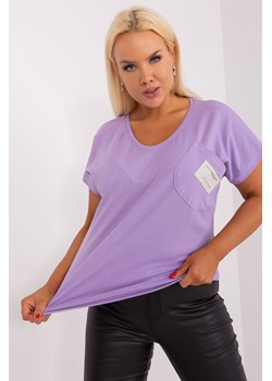 Jasnofioletowa bluzka plus size ze ściągaczem ze sklepu 5.10.15 w kategorii Bluzki damskie - zdjęcie 169692620