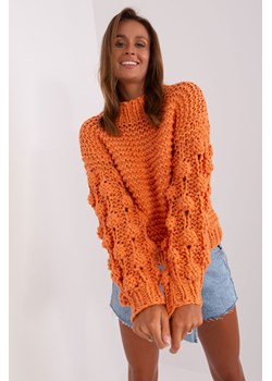 Pomarańczowy sweter oversize z grubym splotem ze sklepu 5.10.15 w kategorii Swetry damskie - zdjęcie 169692654