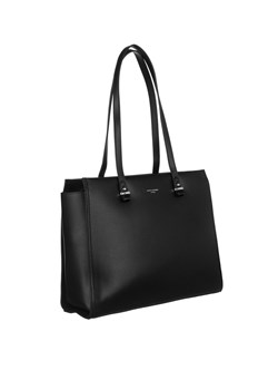 Duża shopperka damska ze skóry ekologicznej - David Jones - czarna ze sklepu 5.10.15 w kategorii Torby Shopper bag - zdjęcie 169692660