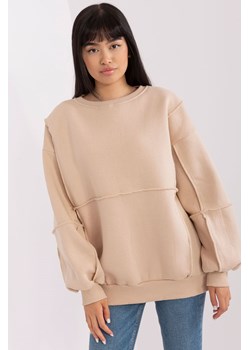 Beżowa bluza damska oversize bez kaptura ze sklepu 5.10.15 w kategorii Bluzy damskie - zdjęcie 169692722