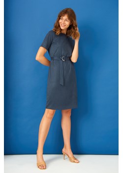 Krótka sukienka damska z paskiem - niebieska ze sklepu 5.10.15 w kategorii Sukienki - zdjęcie 169692723