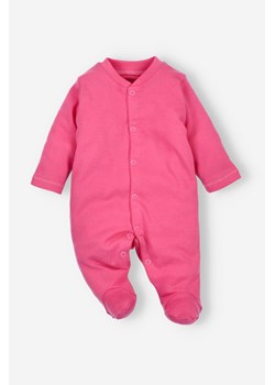 Pajac niemowlęcy z bawełny organicznej dla dziewczynki w kolorze malinowym ze sklepu 5.10.15 w kategorii Pajacyki - zdjęcie 169692961