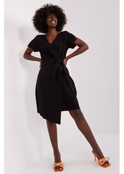 Czarna asymetryczna sukienka damska z paskiem ZULUNA ze sklepu 5.10.15 w kategorii Sukienki - zdjęcie 169693134