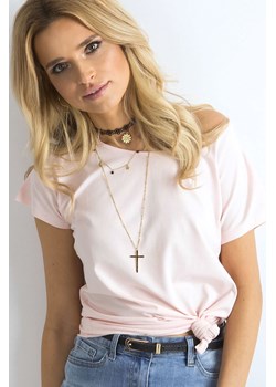 Gładki t-shirt bawełniany damski - różowy ze sklepu 5.10.15 w kategorii Bluzki damskie - zdjęcie 169693141