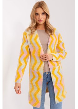 Kardigan w geometryczne wzory żółty ze sklepu 5.10.15 w kategorii Swetry damskie - zdjęcie 169693333