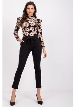 Czarne damskie spodnie dresowe na co dzień Santos RUE PARIS ze sklepu 5.10.15 w kategorii Spodnie damskie - zdjęcie 169693394