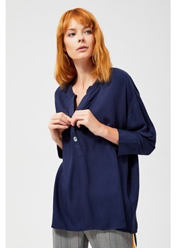 Granatowa koszula z ozdobnymi guzikami ze sklepu 5.10.15 w kategorii Bluzki damskie - zdjęcie 169693453