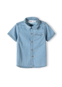 Jeansowa koszula chłopięca z krótkim rękawem ze sklepu 5.10.15 w kategorii Koszule chłopięce - zdjęcie 169693462