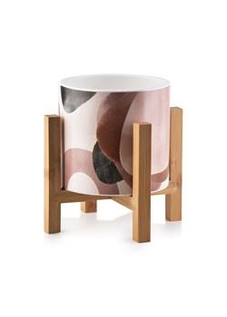 AVA Doniczka ceramiczna na drewnianym stojaku ze sklepu 5.10.15 w kategorii Doniczki i osłonki - zdjęcie 169693483