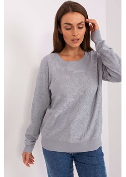 Szary sweter damski klasyczny z długim rękawem ze sklepu 5.10.15 w kategorii Swetry damskie - zdjęcie 169693542