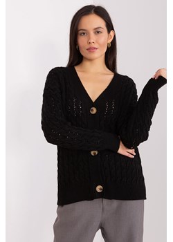 Czarny damski sweter rozpinany z dekoltem V ze sklepu 5.10.15 w kategorii Swetry damskie - zdjęcie 169693633