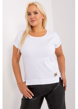 Biała damska bluzka plus size z rozcięciami ze sklepu 5.10.15 w kategorii Bluzki damskie - zdjęcie 169694202